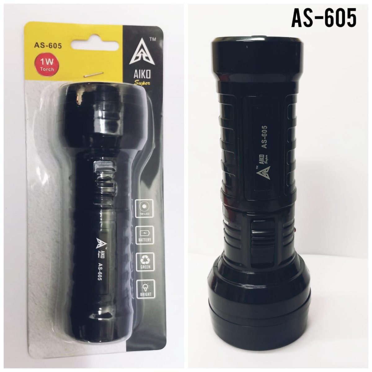AIKO RECHARABLE TORCH 1W AS-605 - Image 1
