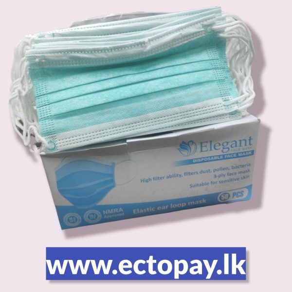 ELEGANT DISPOSABLE FACE MASK L/GREEN (Box 50pcs)